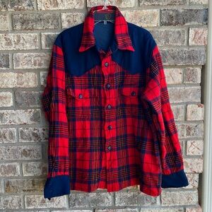 🍒💣 Vintage 70’s homemade plaid flannel